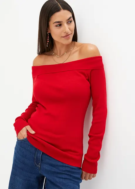 Pull encolure Bardot, bonprix