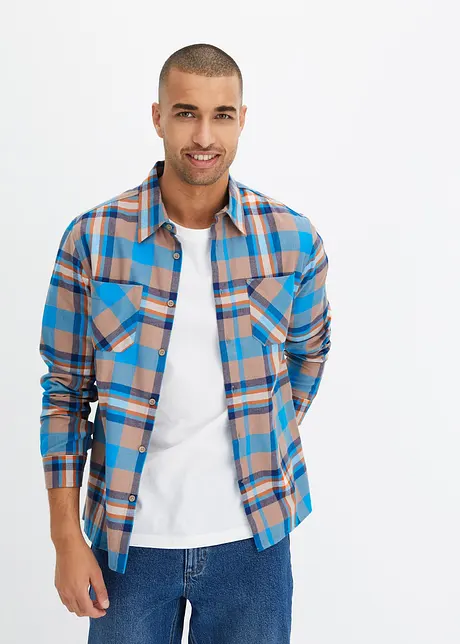 Chemise manches longues à carreaux, bonprix