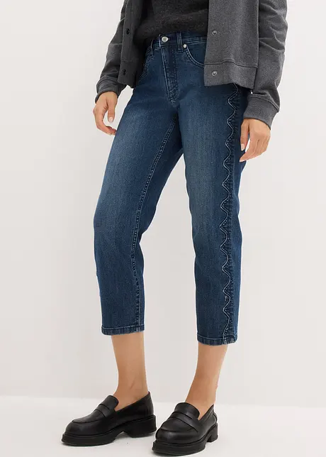 Jean cropped avec surpiqûre décorative, bonprix