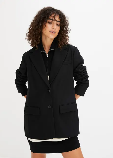 Blazer à épaules rembourrées, aspect laine, bonprix