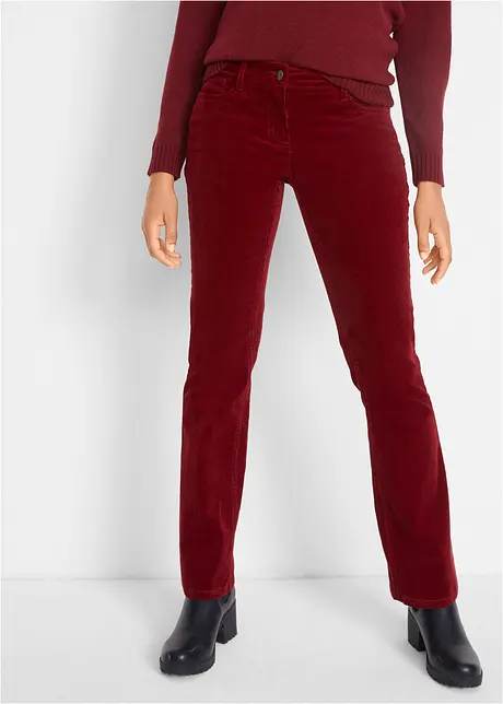 Pantalon en velours côtelé extensible, Bootcut, bonprix