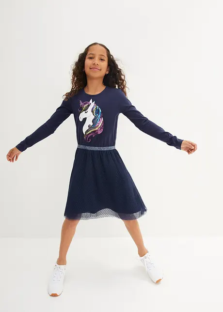 Robe en jersey fille avec sequins, bonprix