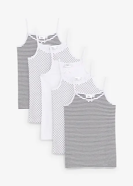 Lot de 5 maillots de corps coton fille, bonprix