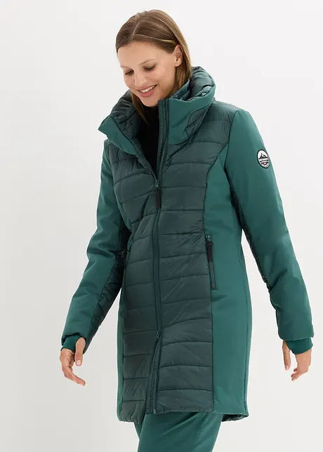 Veste longue outdoor matelassée avec softshell, bonprix