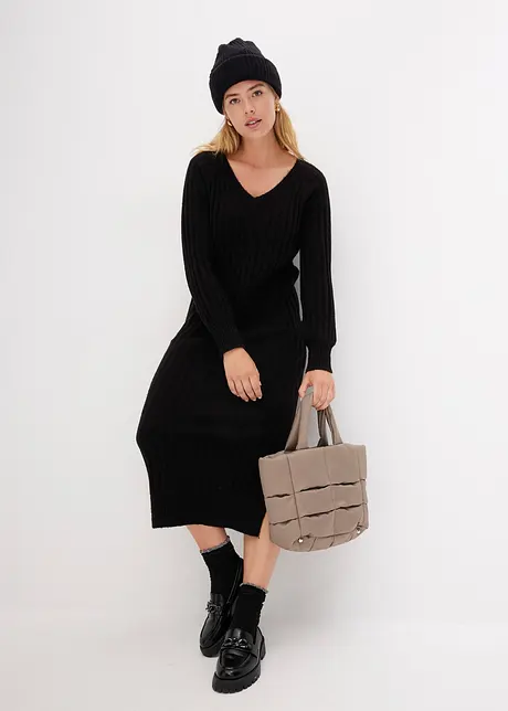 Robe midi en maille, bonprix