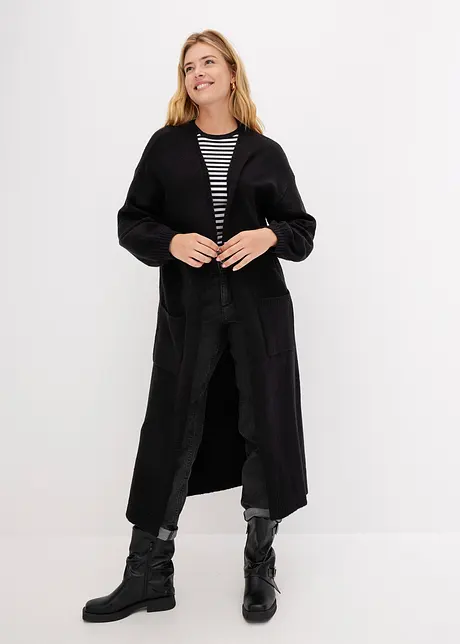 Gilet en maille oversize longueur midi, bonprix