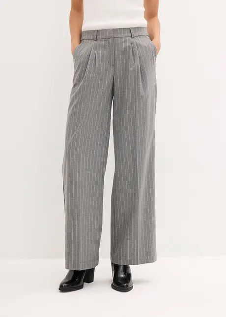 Pantalon large à pinces et fines rayures, bonprix