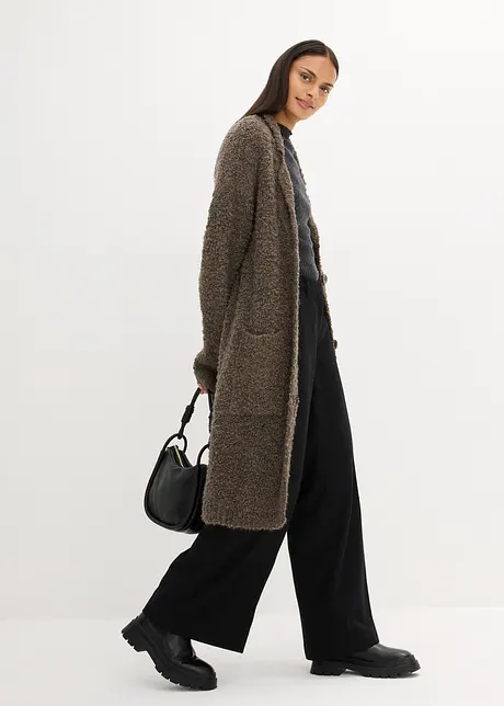 Gilet en maille en laine bouclée, bonprix
