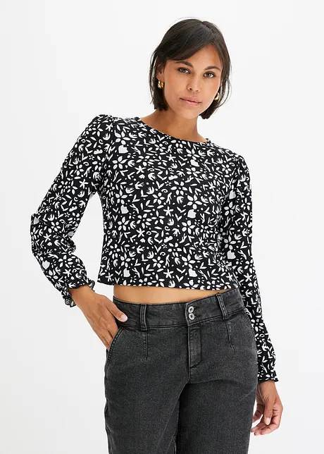 T-shirt manches longues imprimé, bonprix