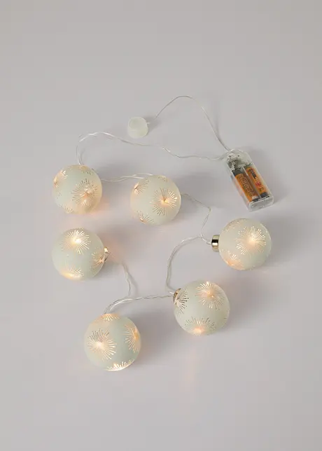 Guirlande lumineuse LED avec 6 boules en verre, bonprix