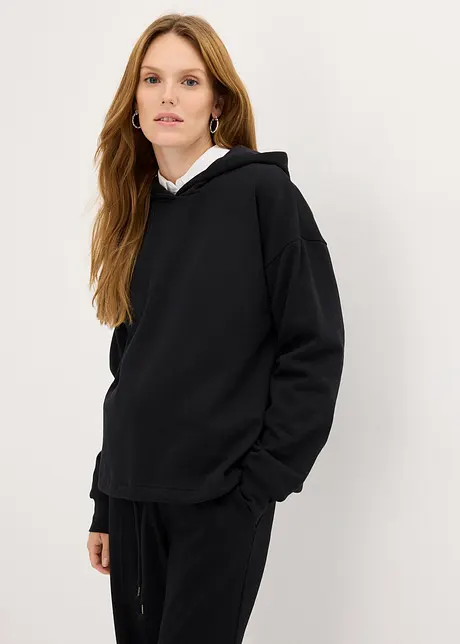 Sweat-shirt à capuche avec cordon à la base, bonprix