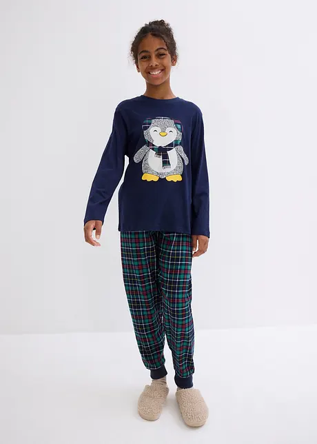 Pyjama enfant avec pantalon en flanelle et coton (ens. 2 pces), bonprix