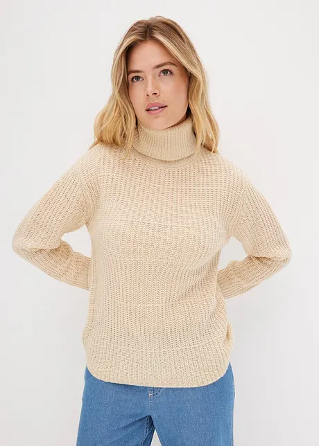 Pull en maille à col roulé, bonprix