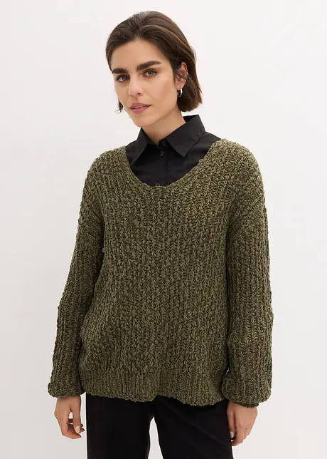 Pull en fil bouclé, bonprix