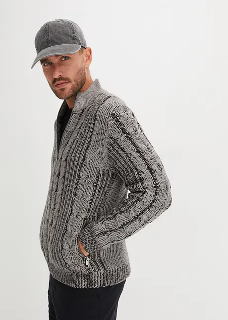 Gilet en maille à motif torsadé, bonprix