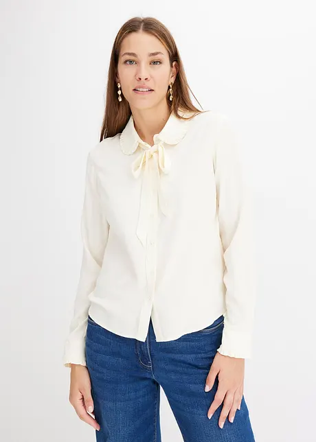 Blouse à col volanté, bonprix