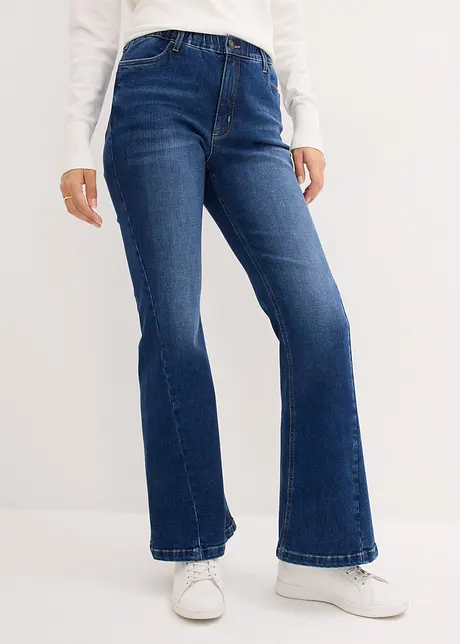 Jean flare taille haute élastiquée, bonprix