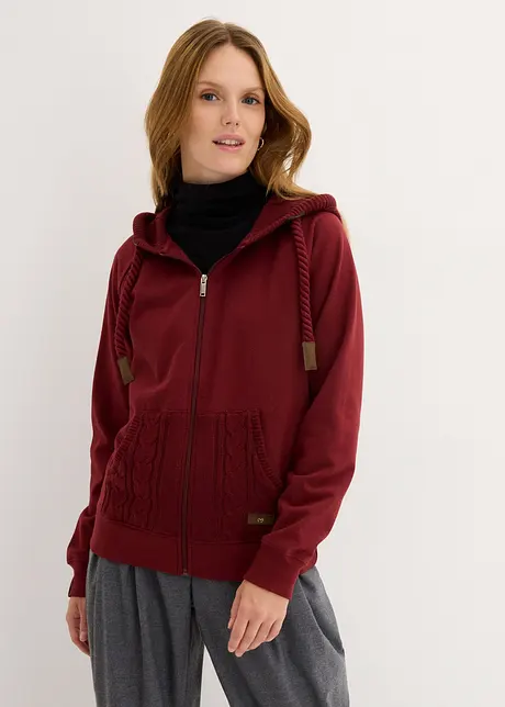 Sweat zippé à capuche avec poches, bonprix