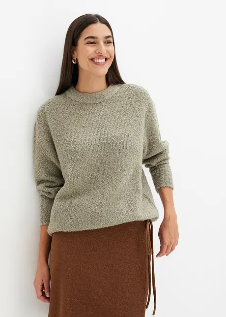 Pull oversize en maille bouclette, bonprix