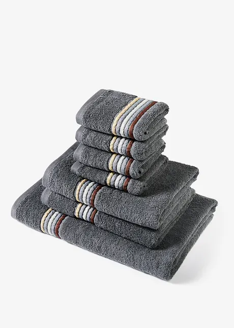 Serviette de toilette avec détails rayés, bonprix