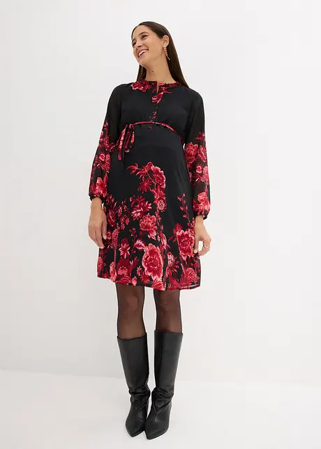 Robe 2en1 pour la grossesse et l'allaitement en crêpe, bonprix