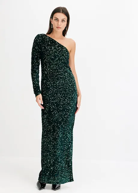 Robe à sequins en velours doux, bonprix