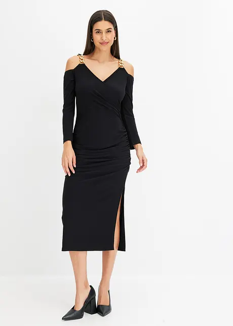 Robe midi à bretelles chaîne, bonprix