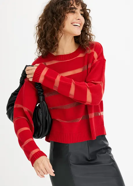 Pull avec empiècement mesh, bonprix