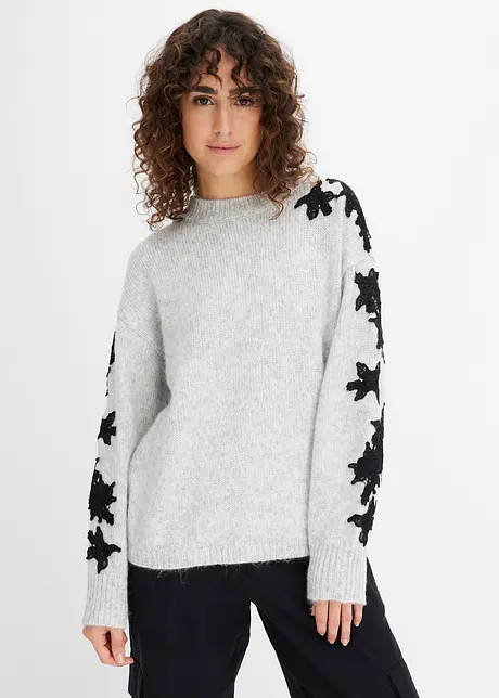 Pull en maille à col montant, bonprix