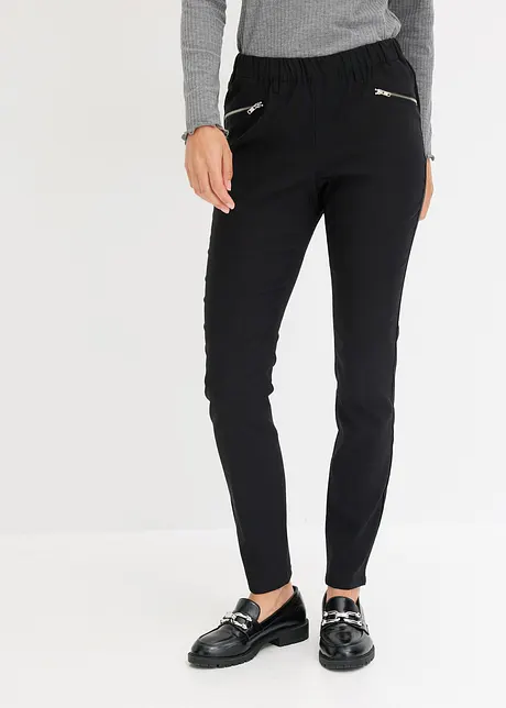 Pantalon en bengaline stretch à poches zippées, bonprix