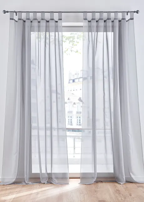 Lot de 2 voilages unis, bonprix