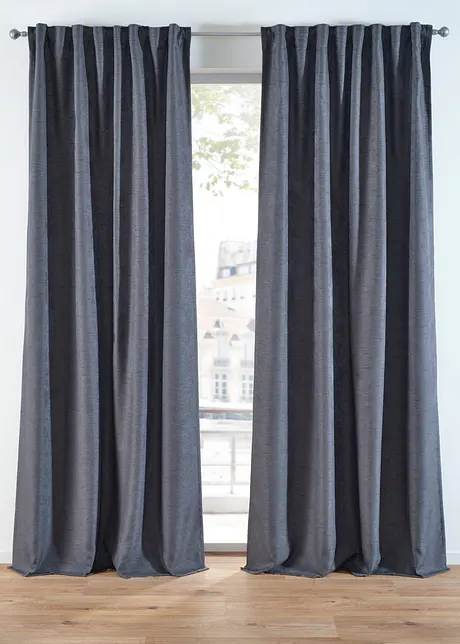 Rideau occultant texturé (2 pces), bonprix