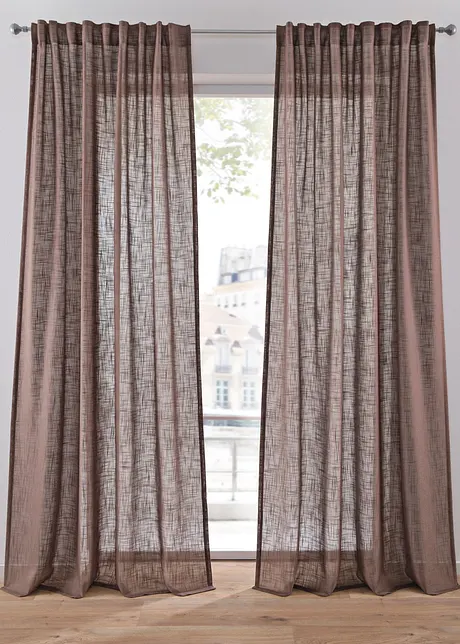 Panneau effet lin contenant du polyester recyclé (lot de 2), bonprix