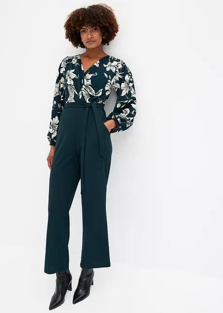 Combi pantalon en jersey style cache-cœur, bonprix
