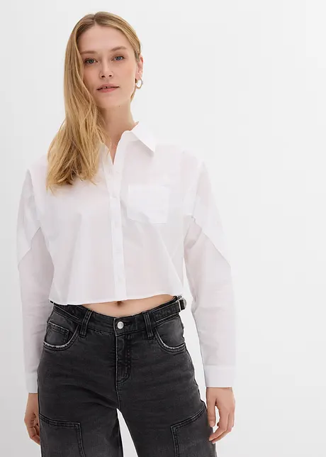 Chemisier cropped 100% coton, bonprix