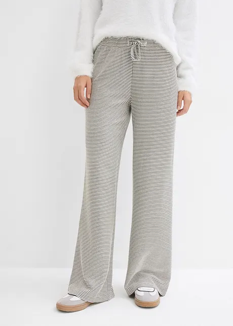 Pantalon en jersey rayé à cordon de serrage, bonprix