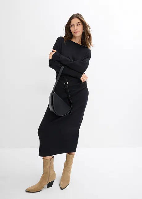 Robe midi en jersey milano confortable, bonprix