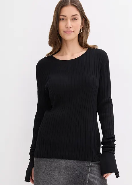 T-shirt en maille côtelée, bonprix