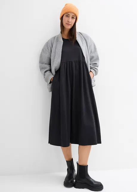 Robe évasée en jersey de coton épais, bonprix