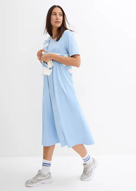 Robe évasée en jersey de coton épais, bonprix