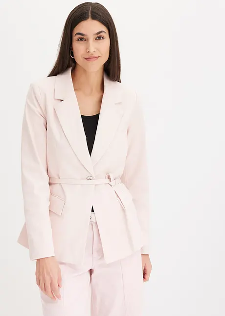 Blazer extensible en twill avec ceinture à nouer, bonprix