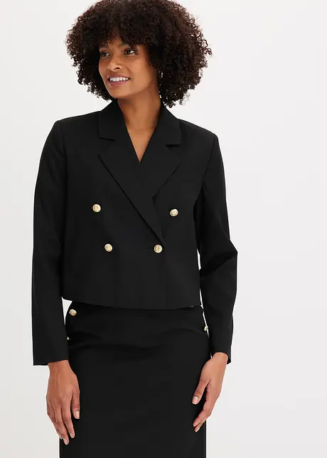 Blazer court avec boutons décoratifs, bonprix