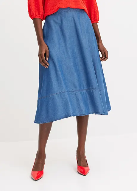 Jupe midi en Lyocell à taille élastiquée, bonprix