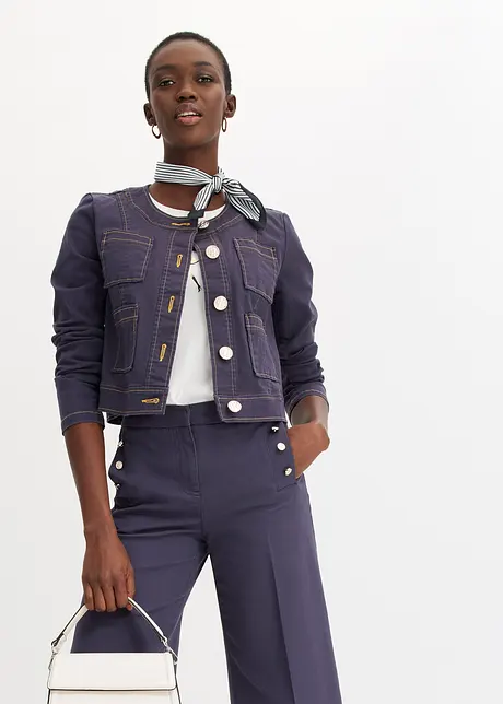 Veste en twill à boutons décoratifs, bonprix