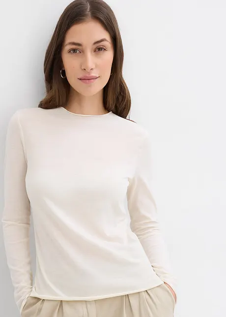 T-shirt manches longues en matière douce, bonprix
