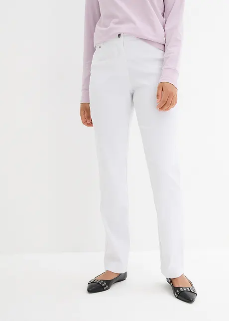 Pantalon droit extensible en bengaline, taille élastiquée, bonprix