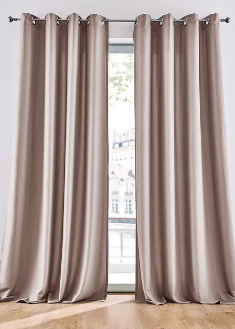 Lot de 2 rideaux en microfibre facile d’entretien, bonprix