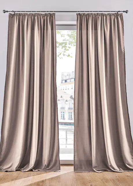 Lot de 2 rideaux en microfibre facile d’entretien, bonprix