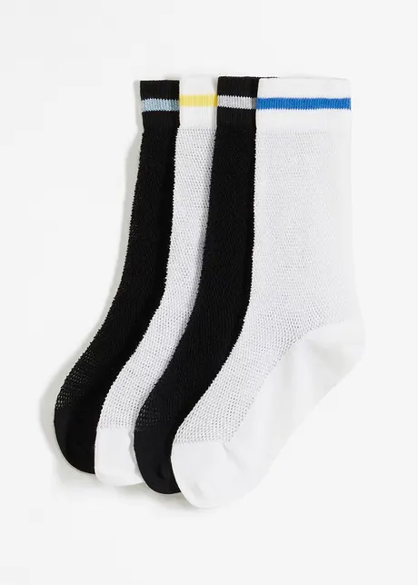 Lot de 4 paires de chaussettes de sport en matière texturée, bonprix