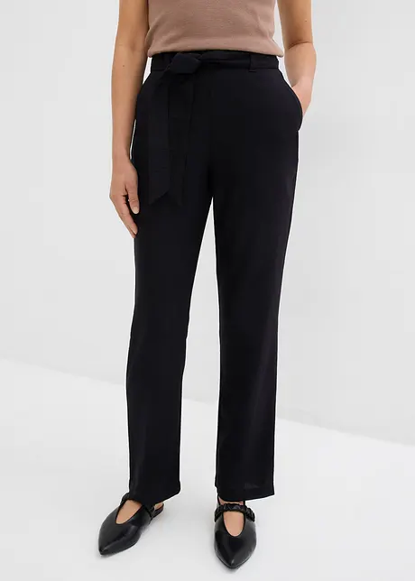 Pantalon taille élastiquée dans un léger mélange lin-viscose, bonprix